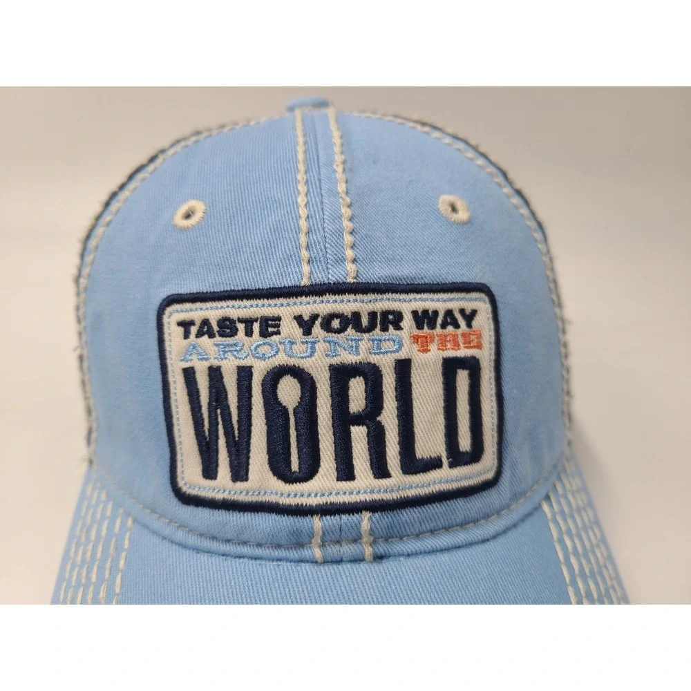 2017 Epcot International Food & Wine Festival Disney Distressed Hat Cap Men Blue